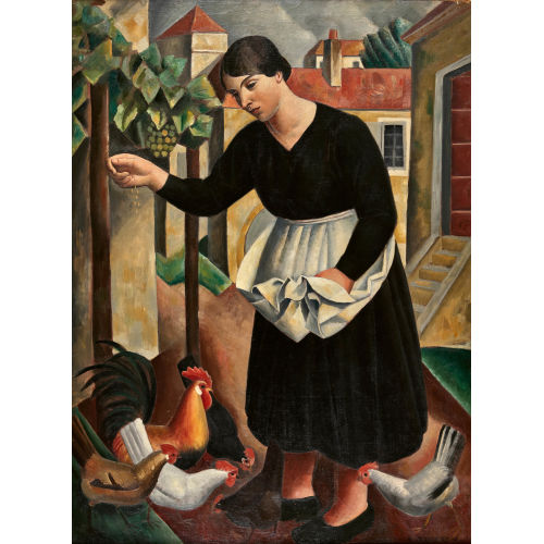 PAUL TH�OPHILE ROBERT : 'Femme aux poules' (DOBIASCHOFSKY AUKTIONEN AG)