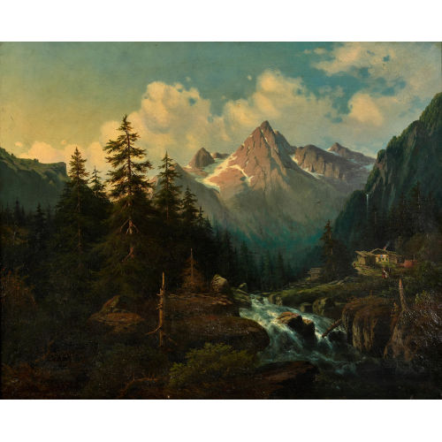 JEAN PHILIPPE GEORGE-JULLIARD : 'Le Wetterhorn (Vall�e de Lauterbrunnen)' (DOBIASCHOFSKY AUKTIONEN AG)