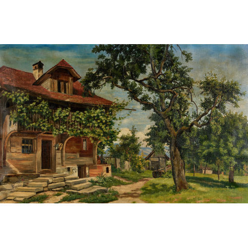 JOST SCHNYDER VON WARTENSEE : Sommerliche Szene mit Bauernhaus (DOBIASCHOFSKY AUKTIONEN AG)