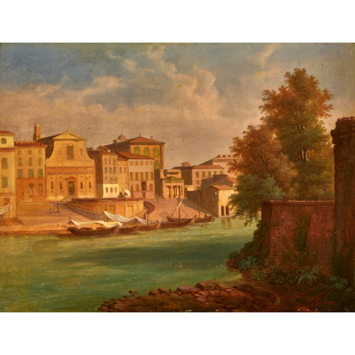 19. JH. ITALIEN : Il Tevere al Porto di Ripetta a Roma (DOBIASCHOFSKY AUKTIONEN AG)