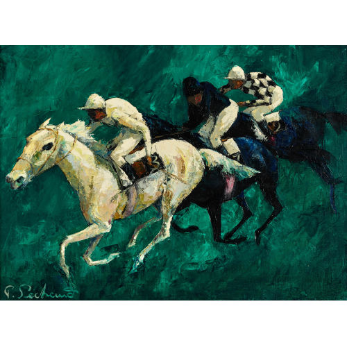 PAUL S�CHAUD : Jockeys beim Pferderennen (DOBIASCHOFSKY AUKTIONEN AG)