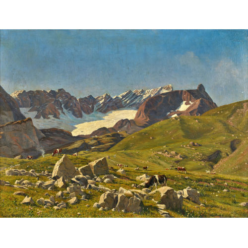 ARTHUR CHARLES HENRI HERZOG : K�he auf der Alp (DOBIASCHOFSKY AUKTIONEN AG)