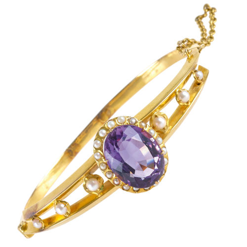 AMETHYST-PERLEN-ARMSPANGE : (DOBIASCHOFSKY AUKTIONEN AG)
