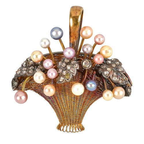 PERLEN-DIAMANT-ANH�NGER : (DOBIASCHOFSKY AUKTIONEN AG)