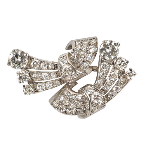 DIAMANT-BROSCHE : (DOBIASCHOFSKY AUKTIONEN AG)