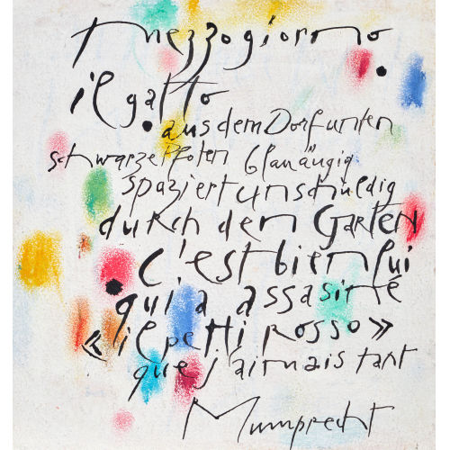 RUDOLF MUMPRECHT : 'Mezzogiorno il gatto' (DOBIASCHOFSKY AUKTIONEN AG)