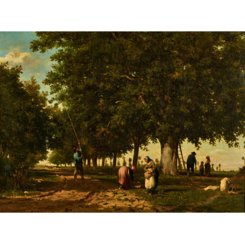 ADOLPHE PIERRE LELEUX : Die Nussernte (DOBIASCHOFSKY AUKTIONEN AG)