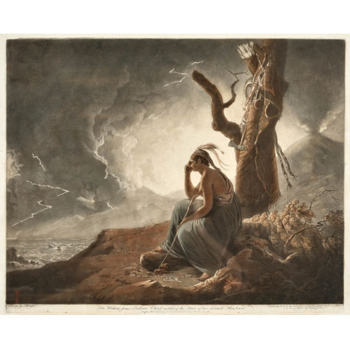JOSEPH (GEN. WRIGHT OF DERBY) WRIGHT : 'The Widow of an Indian Chief Watching the Arms of Her Deceased Husband' (DOBIASCHOFSKY AUKTIONEN AG)