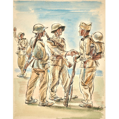 FRIEDRICH TRAFFELET : Handschlag der Soldaten (DOBIASCHOFSKY AUKTIONEN AG)