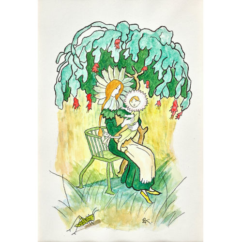 ERNST KREIDOLF : Blumenmutter mit Blumenkind (DOBIASCHOFSKY AUKTIONEN AG)