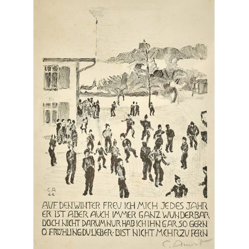 CUNO AMIET : 'Schulkinder vor dem Oschwander Schulhaus' (DOBIASCHOFSKY AUKTIONEN AG)