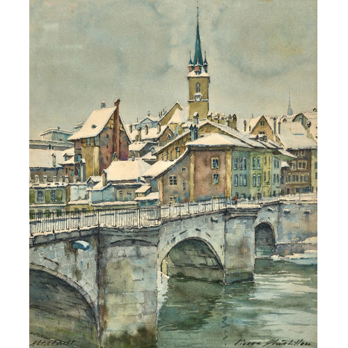 PIERRE CH�TILLON : 'Altstadt' (Untertorbr�cke in Bern) (DOBIASCHOFSKY AUKTIONEN AG)