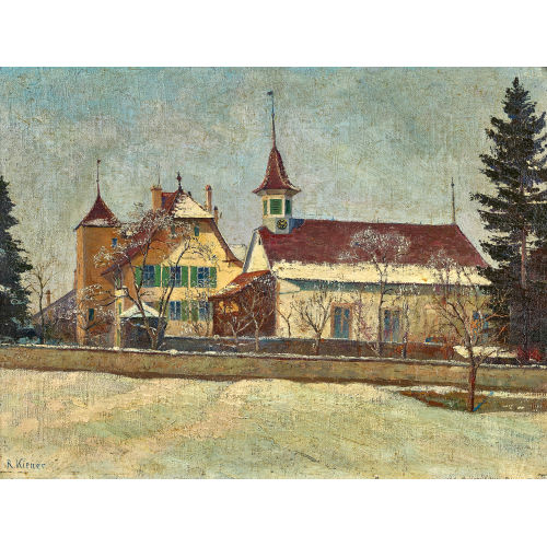 ROBERT KIENER : Schloss Waldau in Bern mit Kapelle (DOBIASCHOFSKY AUKTIONEN AG)