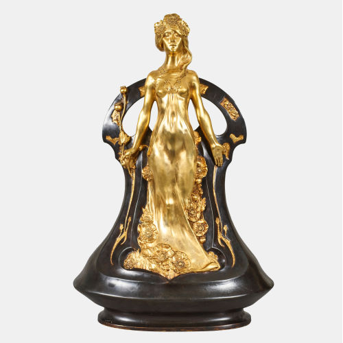 CHARLES KORSCHANN : Vase Femme aux coquelicots (Allegorie des Schlafes) (DOBIASCHOFSKY AUKTIONEN AG)