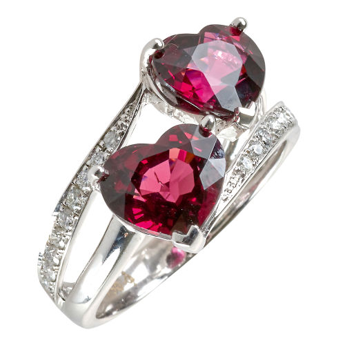 RHODOLITH-DIAMANT-RING : (DOBIASCHOFSKY AUKTIONEN AG)