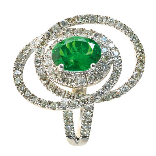 GRANAT-DIAMANT-RING : (DOBIASCHOFSKY AUKTIONEN AG)
