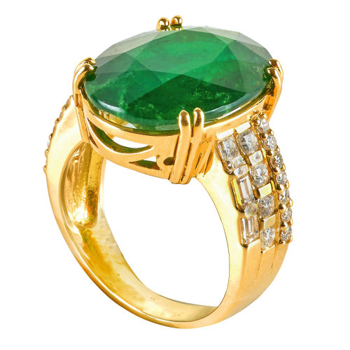 GRANAT-DIAMANT-RING : (DOBIASCHOFSKY AUKTIONEN AG)