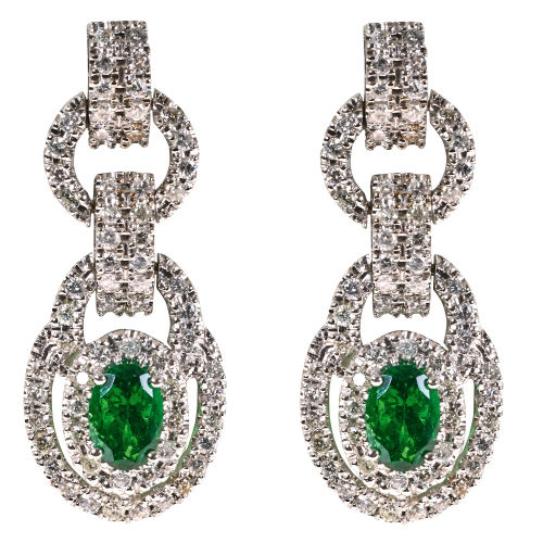 GRANAT-DIAMANT-OHRH�NGER : (DOBIASCHOFSKY AUKTIONEN AG)
