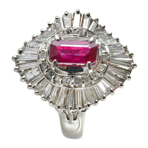 RUBIN-DIAMANT-RING : (DOBIASCHOFSKY AUKTIONEN AG)