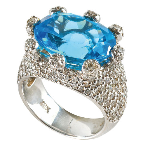 TOPAS-DIAMANT-RING : (DOBIASCHOFSKY AUKTIONEN AG)