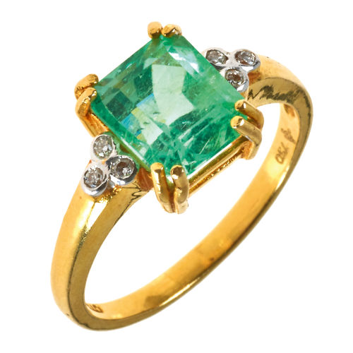 SMARAGD-BRILLANT-RING : (DOBIASCHOFSKY AUKTIONEN AG)