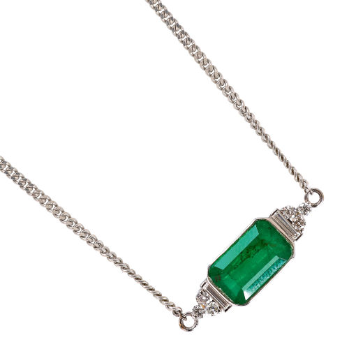 SMARAGD-DIAMANT-COLLIER : (DOBIASCHOFSKY AUKTIONEN AG)