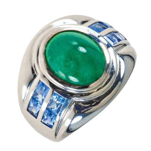 SMARAGD-SAPHIR-RING : (DOBIASCHOFSKY AUKTIONEN AG)