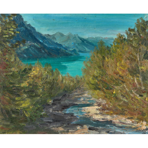 JOHANN PETER FL�CK : Blick auf den Brienzersee (DOBIASCHOFSKY AUKTIONEN AG)