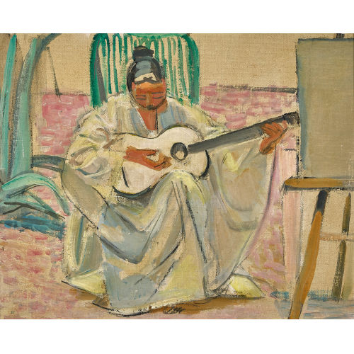 MAURICE BARRAUD : La guitariste en kimono (DOBIASCHOFSKY AUKTIONEN AG)