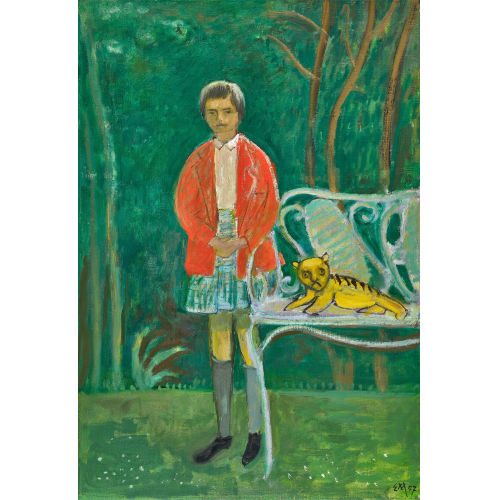 ERNST MORGENTHALER : M�dchen mit Stofftiger im Park (DOBIASCHOFSKY AUKTIONEN AG)