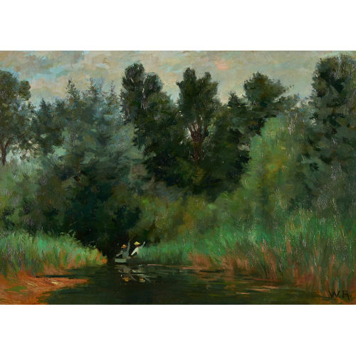 WILLIAM R�THLISBERGER : Fischerboot auf der Thielle (DOBIASCHOFSKY AUKTIONEN AG)