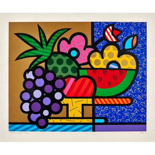 ROMERO BRITTO : Flowers and fruits (DOBIASCHOFSKY AUKTIONEN AG)