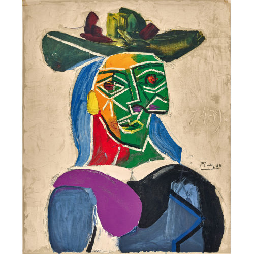 PABLO PICASSO : 'T�te de Femme au Chapeau' (DOBIASCHOFSKY AUKTIONEN AG)