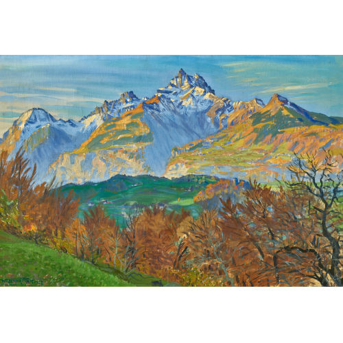 WALDEMAR THEOPHIL FINK : 'Herbstmorgen bei Bex' (DOBIASCHOFSKY AUKTIONEN AG)