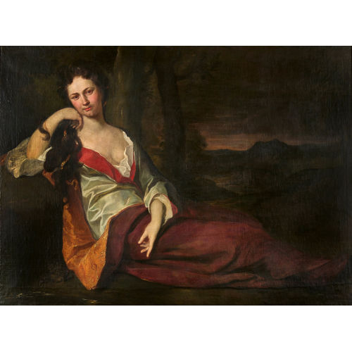 JOHANN RUDOLF I HUBER : 'Ganzfigur einer Dame, in einer Landschaft liegend' (DOBIASCHOFSKY AUKTIONEN AG)