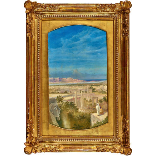 19. JH. ORIENTALIST : Blick auf Karnak im alten �gypten (DOBIASCHOFSKY AUKTIONEN AG)