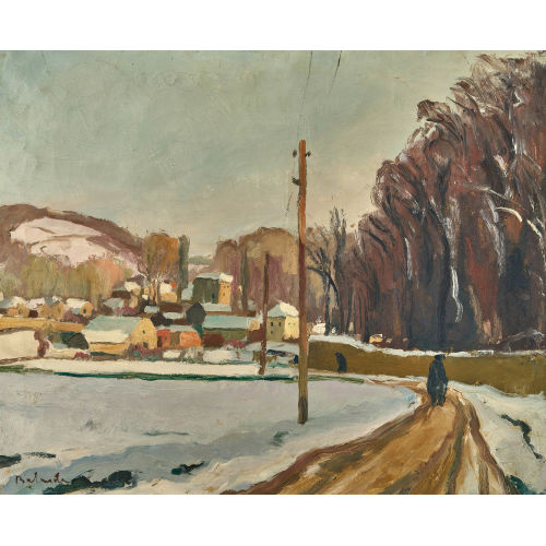GASTON BALANDE : Village sous la neige (DOBIASCHOFSKY AUKTIONEN AG)