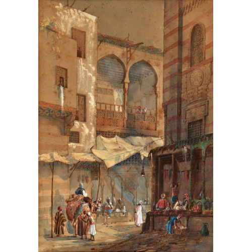 19. JH. ORIENTALIST : Orientalische Strassenszene mit Staffage (DOBIASCHOFSKY AUKTIONEN AG)