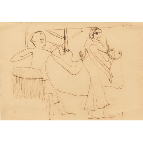 ERNST LUDWIG KIRCHNER : Die Geigerin Lotte Kraft-Rohner (DOBIASCHOFSKY AUKTIONEN AG)