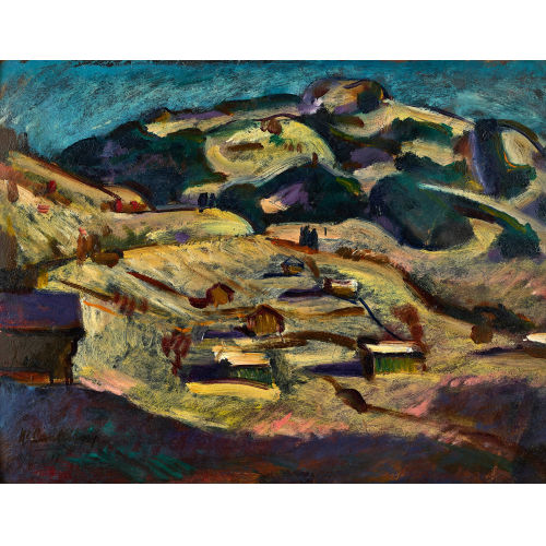 MARTIN LAUTERBURG : H�gelige Winterlandschaft (DOBIASCHOFSKY AUKTIONEN AG)