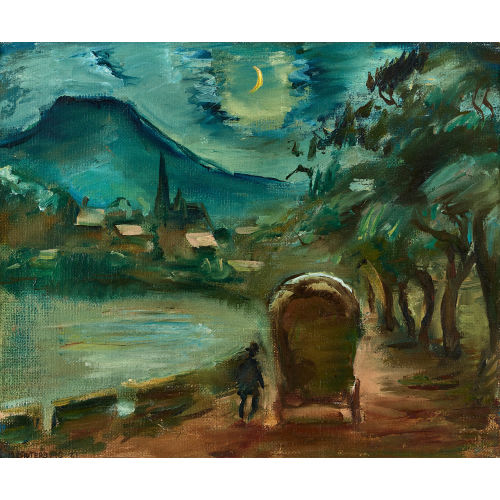 MARTIN LAUTERBURG : Fuhrwerk in n�chtlicher Landschaft (DOBIASCHOFSKY AUKTIONEN AG)