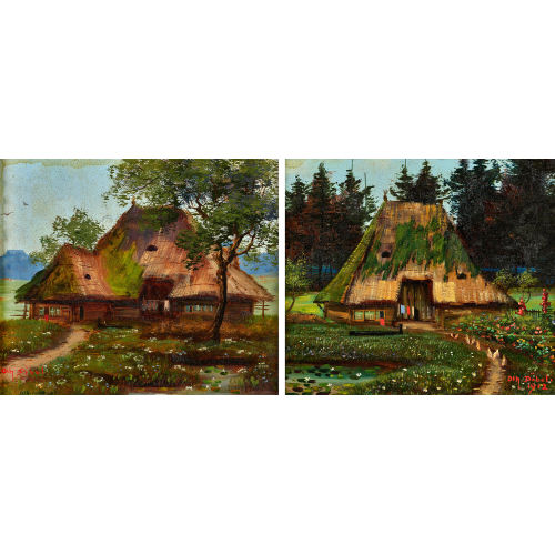JOHANN OTHMAR D�BELI : Retdachh�user. Gegenst�cke (DOBIASCHOFSKY AUKTIONEN AG)