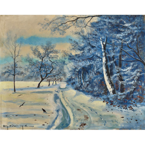 JOHANN OTHMAR D�BELI : Winterweg am Waldrand (DOBIASCHOFSKY AUKTIONEN AG)