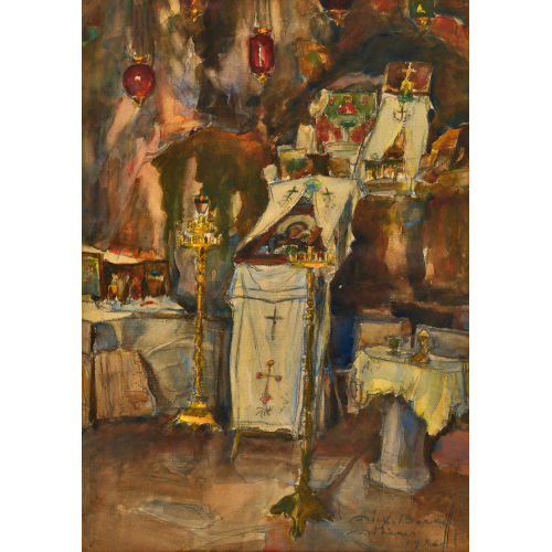 ALEXANDRE BARKOFF : 'Int�rieur de Chapelle Orthodoxe' (DOBIASCHOFSKY AUKTIONEN AG)