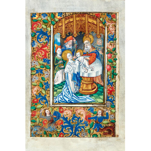 15. JH. FRANKREICH : Buchmalerei mit Darstellung der Pr�sentation im Tempel (DOBIASCHOFSKY AUKTIONEN AG)