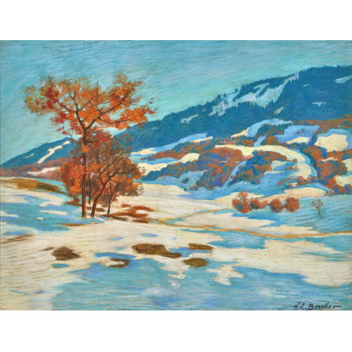 HENRI-�DOUARD BERCHER : Sonnige Winterlandschaft (DOBIASCHOFSKY AUKTIONEN AG)