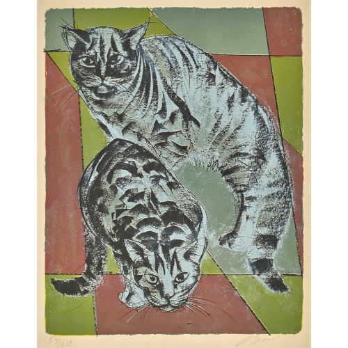 HANS ERNI : Zwei Katzen (DOBIASCHOFSKY AUKTIONEN AG)