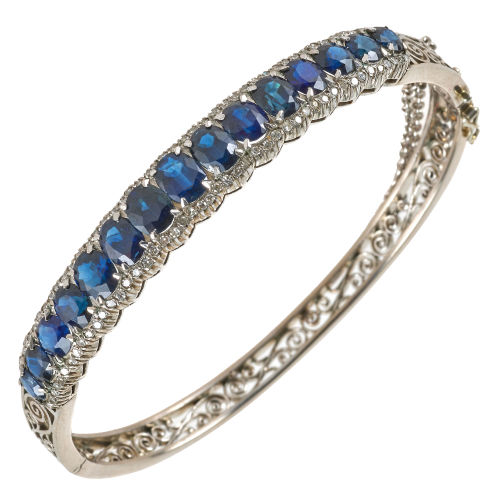 SAPHIR-DIAMANT-ARMSPANGE : Wohl 2. H�lfte 20. Jahrhundert (DOBIASCHOFSKY AUKTIONEN AG)