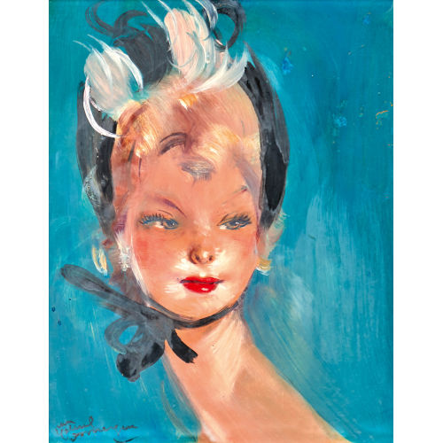 JEAN-GABRIEL DOMERGUE : Portrait d'une �l�gante (DOBIASCHOFSKY AUKTIONEN AG)