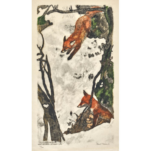 ROBERT HAINARD : 'Deux renards sortent du terrier' (DOBIASCHOFSKY AUKTIONEN AG)